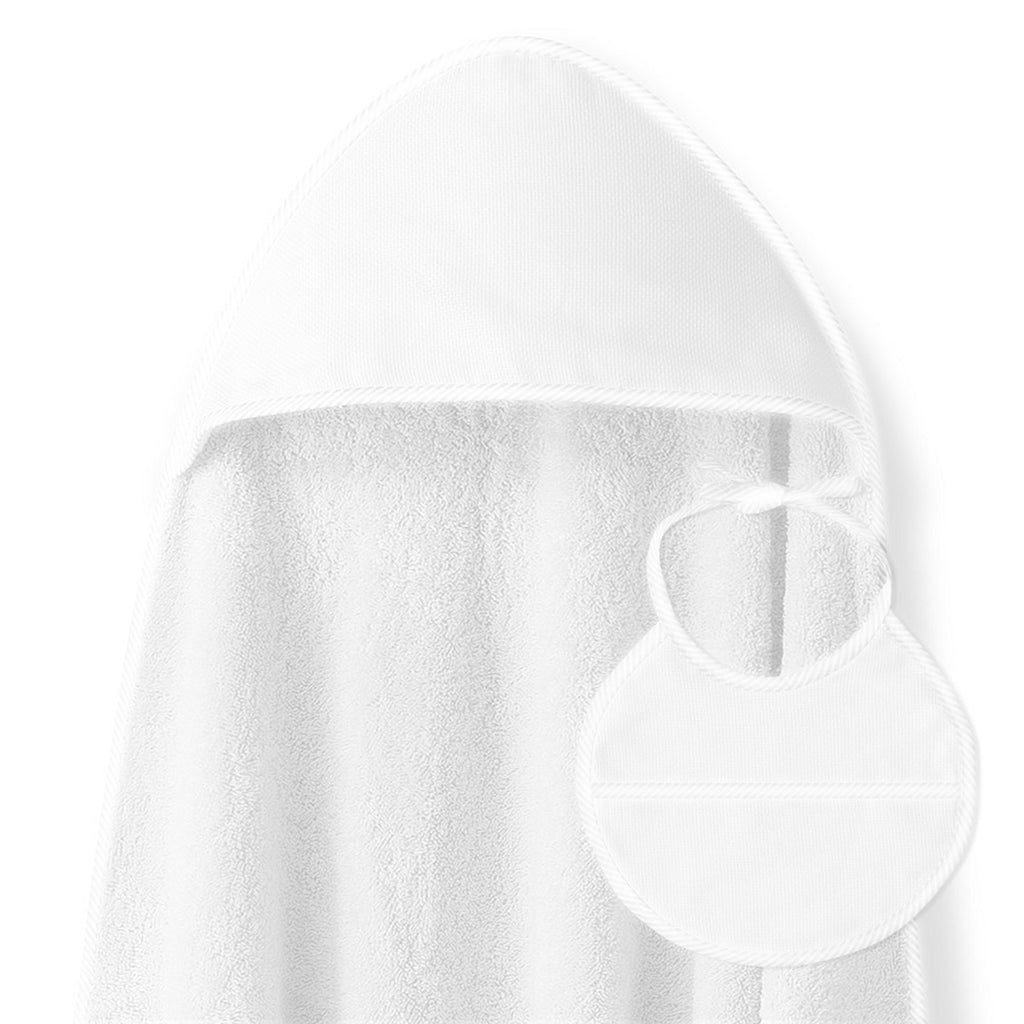 CAPA DE BAÑO Y BABERO PUNTO DE CRUZ BLANCO INTERBABY