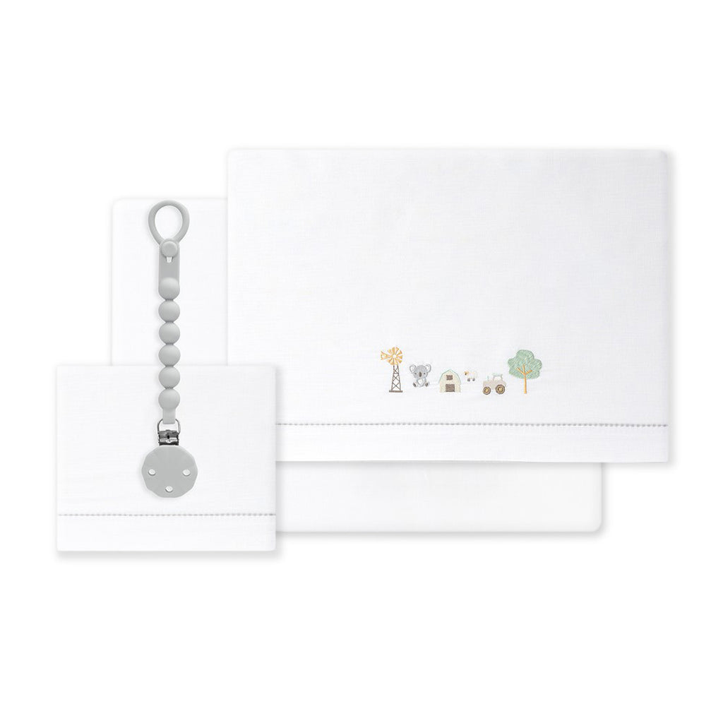 SET DE SABANAS CUNA COLECCIÓN GRANJA INTERBABY