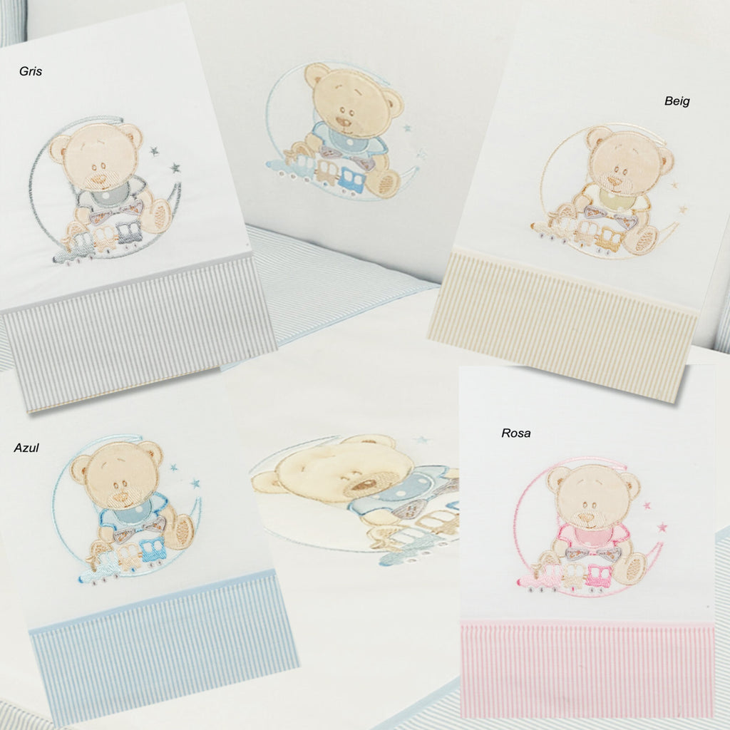 SET DE 2 PIEZAS FUNDA NORDICA Y CHICHONERA OSO LUNA. GAMBERRITOS