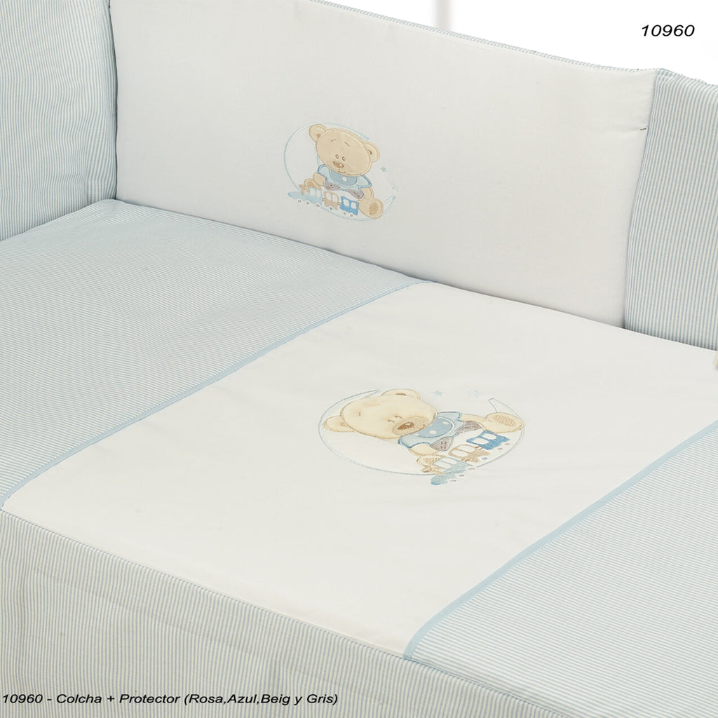 SET DE 2 PIEZAS FUNDA NORDICA Y CHICHONERA OSO LUNA. GAMBERRITOS