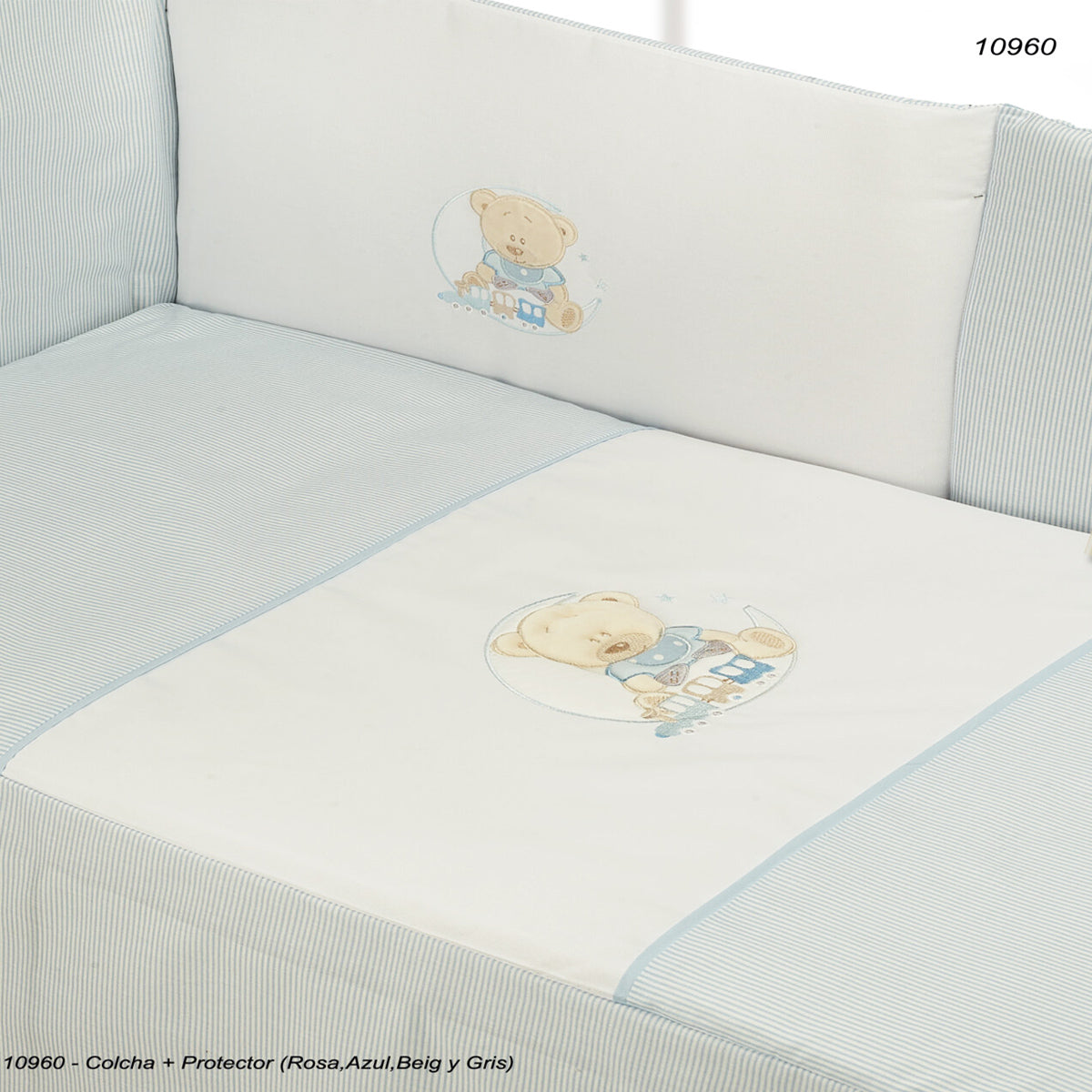 SET DE 2 PIEZAS FUNDA NORDICA Y CHICHONERA OSO LUNA. GAMBERRITOS