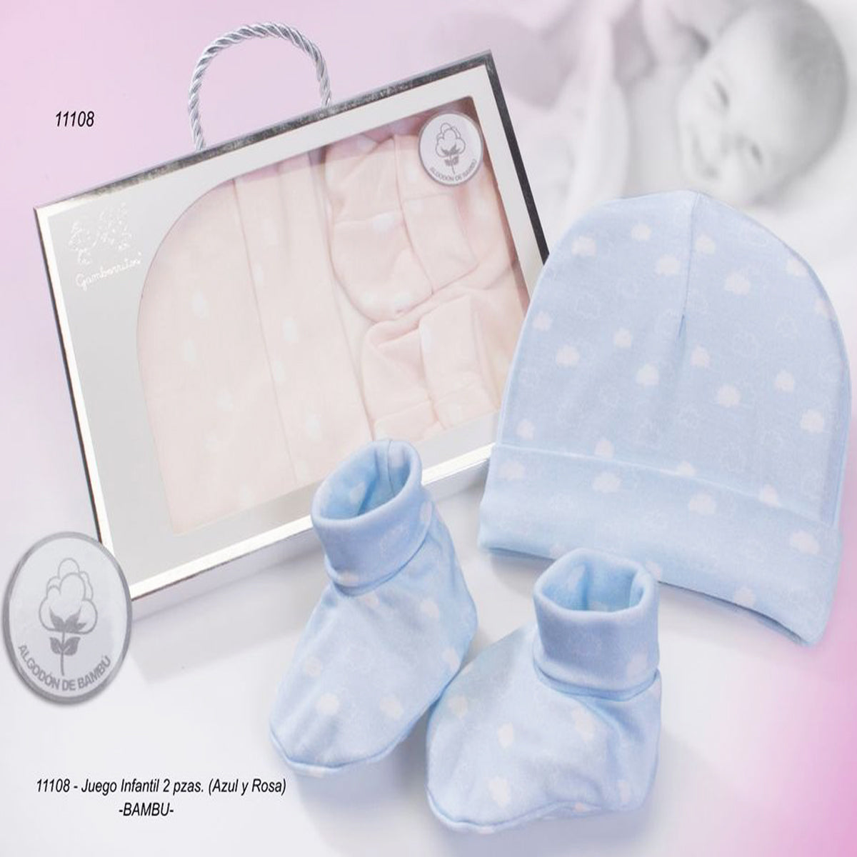 SET REGALO GORRO Y PATUCOS PARA BEBE GAMBERRITOS