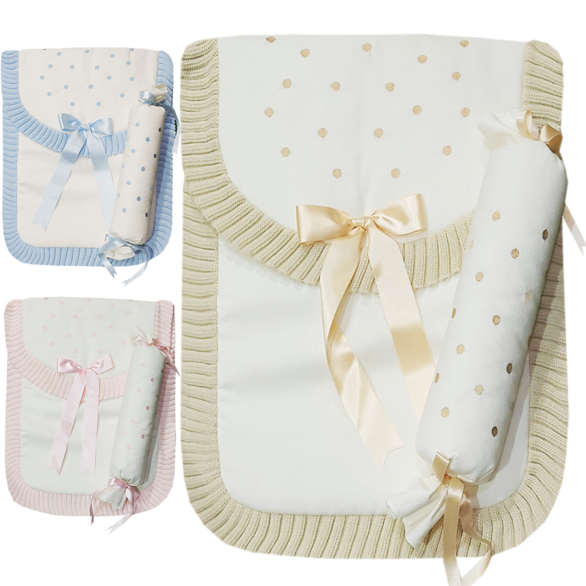 SET REGALO COLCHA Y COJIN DE PIQUE/LANA. LA CASITA DE PEPITO — ARENA