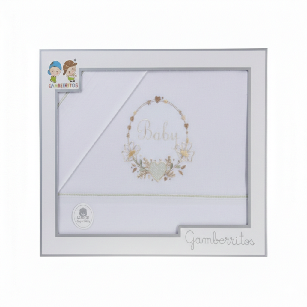SET DE SABANAS CUNA BORDADO BABY GAMBERRITOS