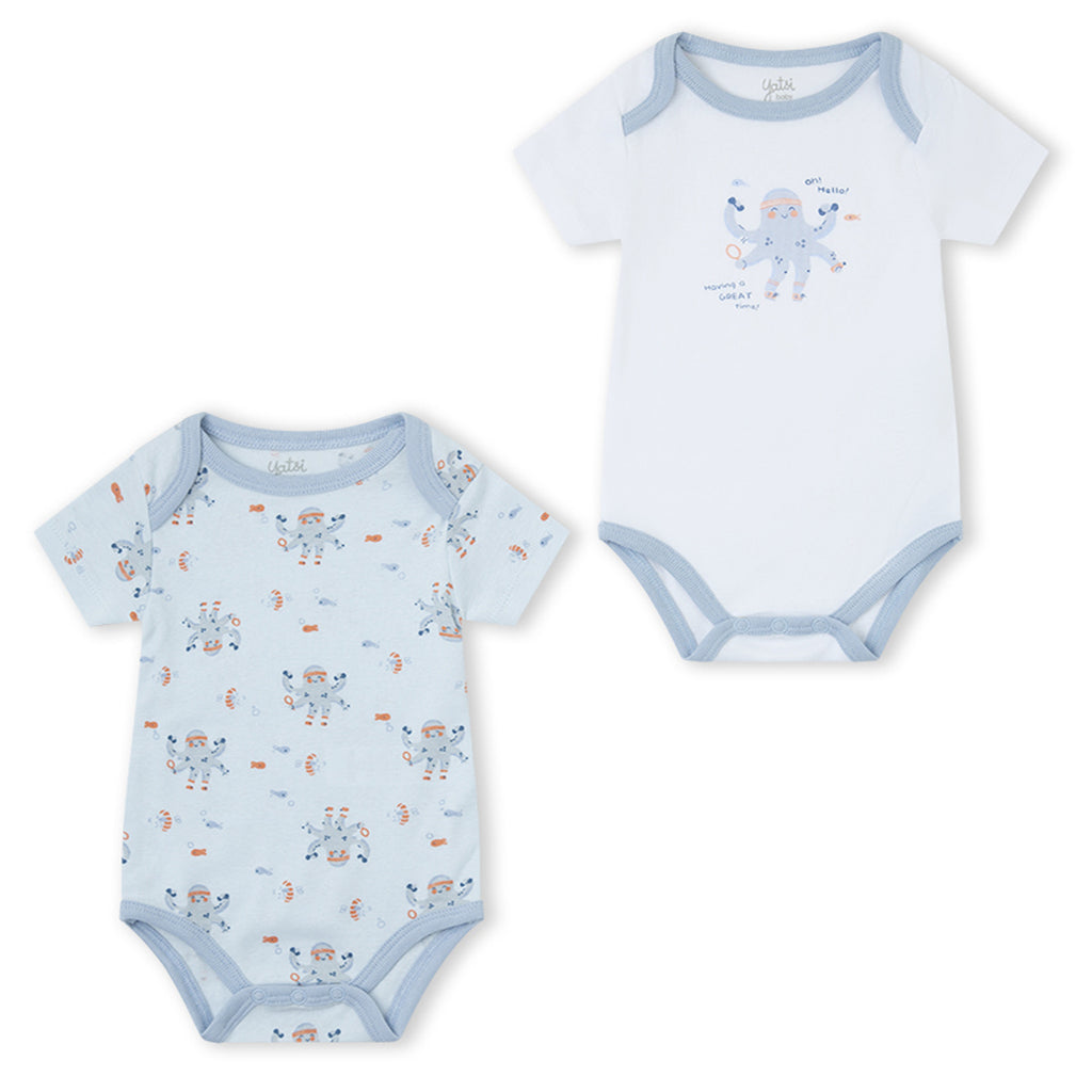 PACK DE 2  BODIES PARA BEBE PULPO YATSI (6 A 36 MESES)