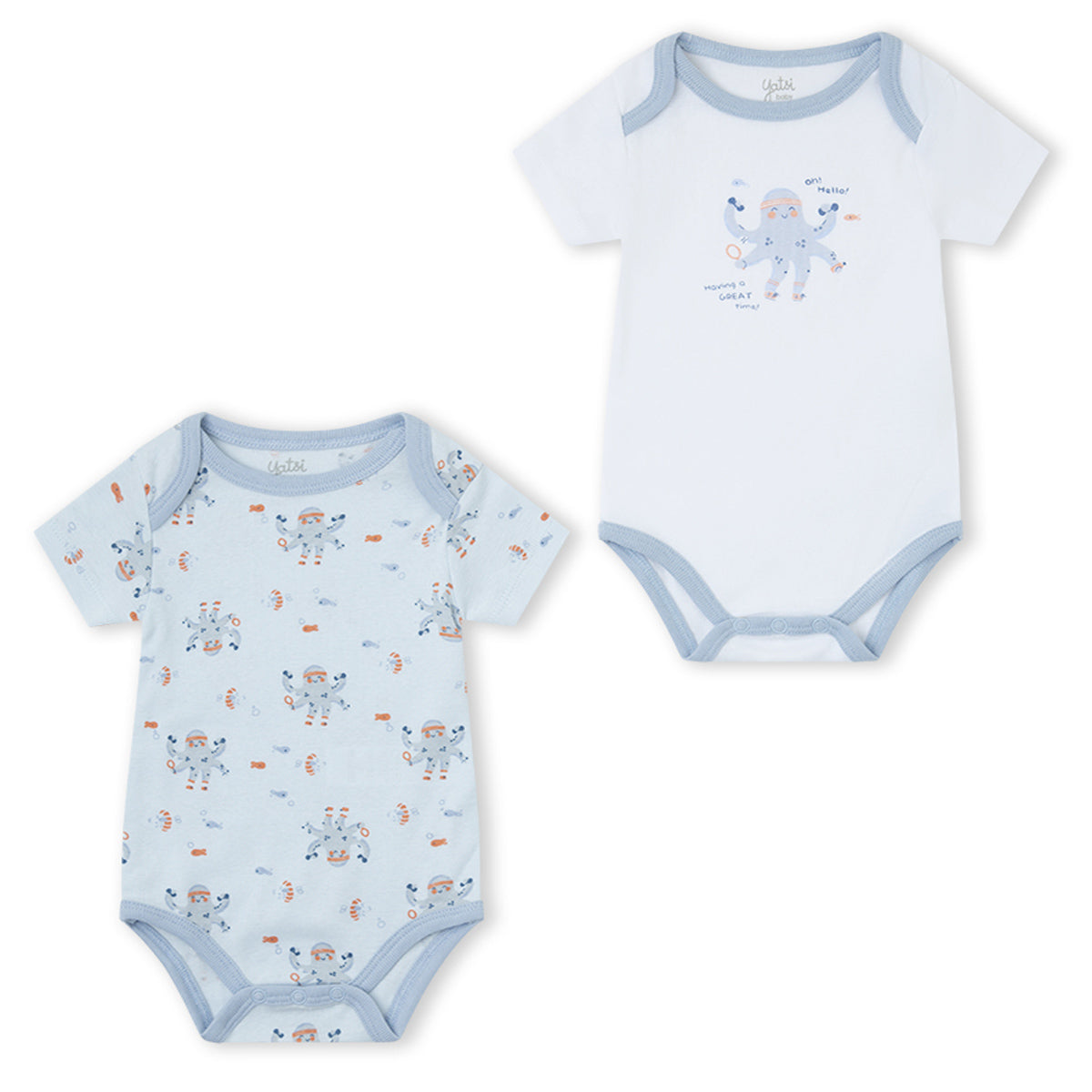 PACK DE 2  BODIES PARA BEBE PULPO YATSI (6 A 36 MESES)