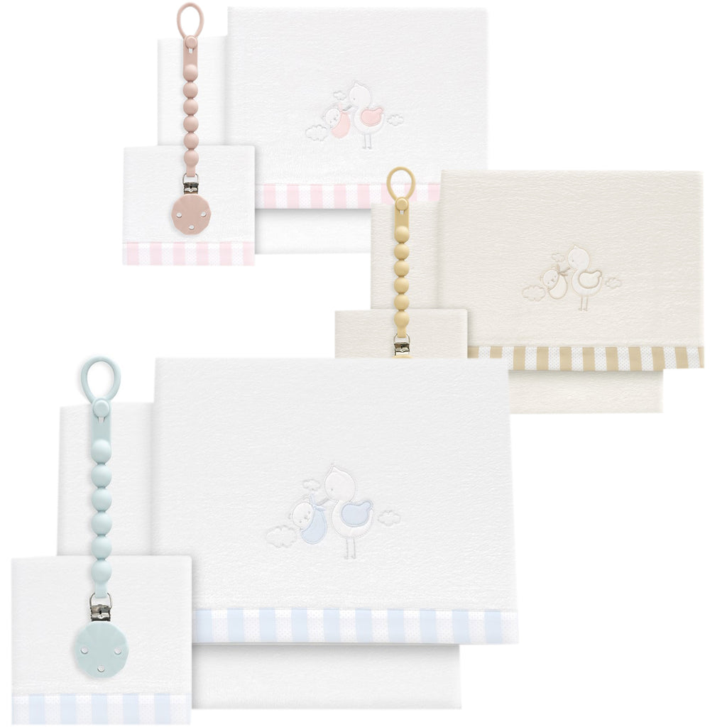 SET SABANAS CUNA CORALINA CIGUEÑA OSO INTERBABY