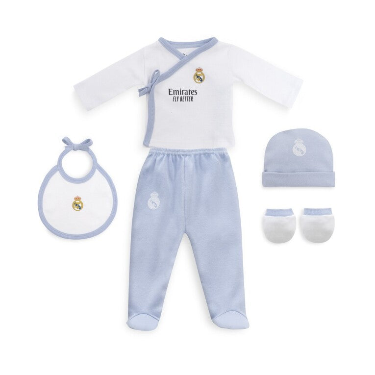 SET DE 5 PIEZAS DEL REAL MADRID AZUL Y ROSA