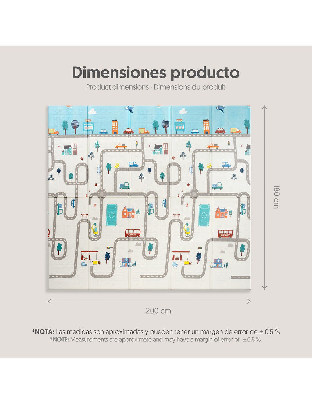 ALFOMBRA COLCHONETA DE GATEO INFANTIL. INTERBABY AFL11