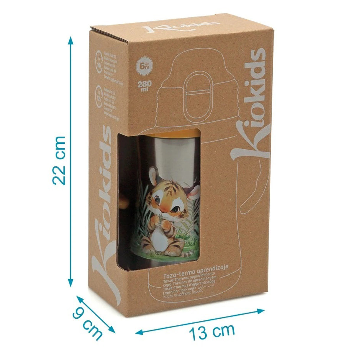 TAZA TERMO ACERO CON ASAS  LEONCITO KIOKIDS
