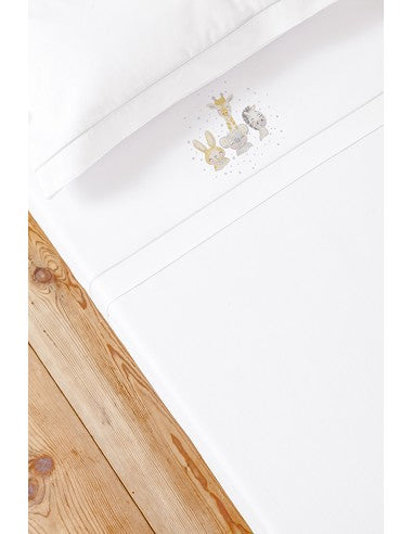 SET DE SABANAS CUNA ACUARELA + CHUPETERO INTERBABY
