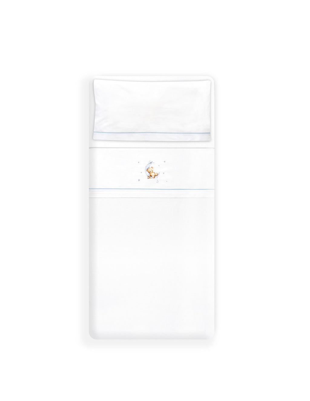SET DE SABANAS MINICUNA OSO LUNA ESTRELLAS. INTERBABY