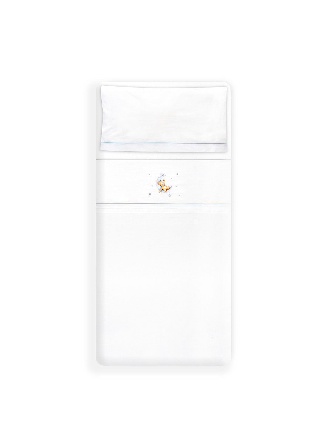 SET DE SABANAS MINICUNA OSO LUNA ESTRELLAS. INTERBABY