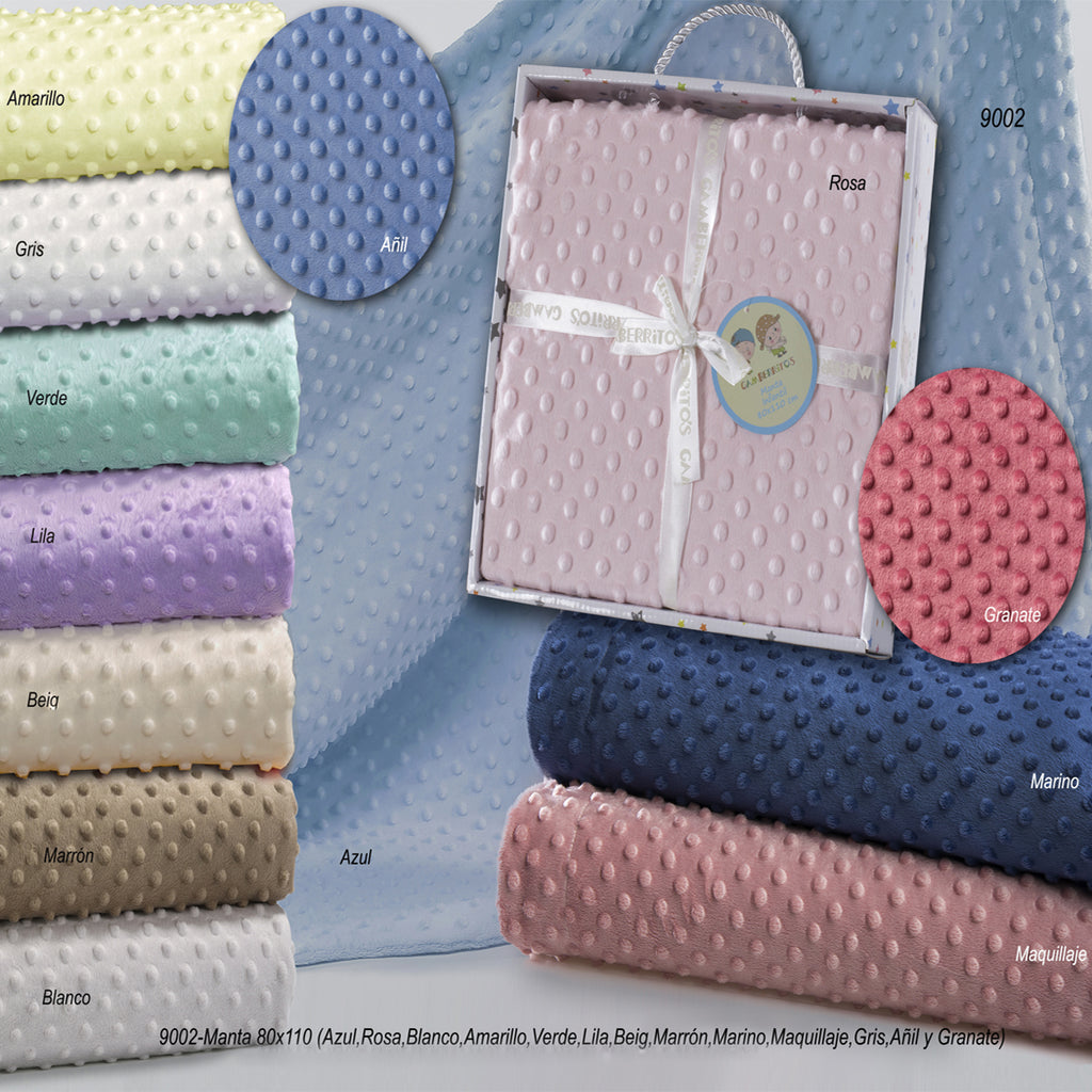 MANTA DE TOPOS PARA BEBE GAMBERRITOS (80X110) — ROSA