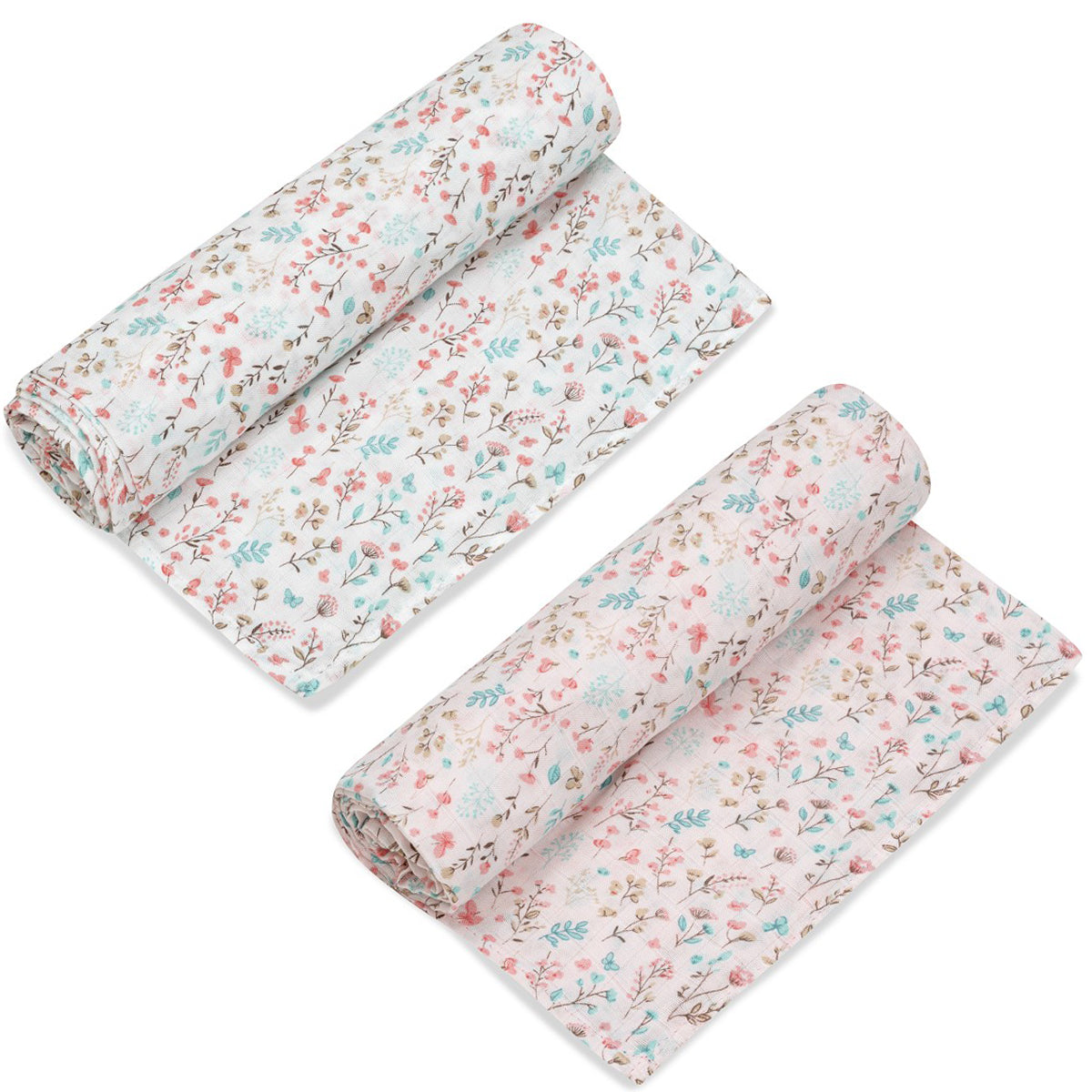 MUSELINA DE BAMBÚ PETALOS DE ROSA INTERBABY (120X120)