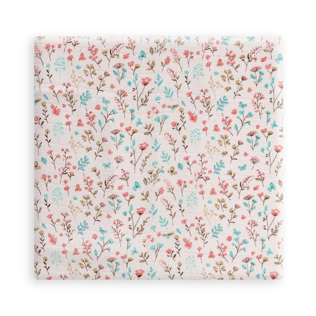 MUSELINA DE BAMBÚ PETALOS DE ROSA INTERBABY (120X120)