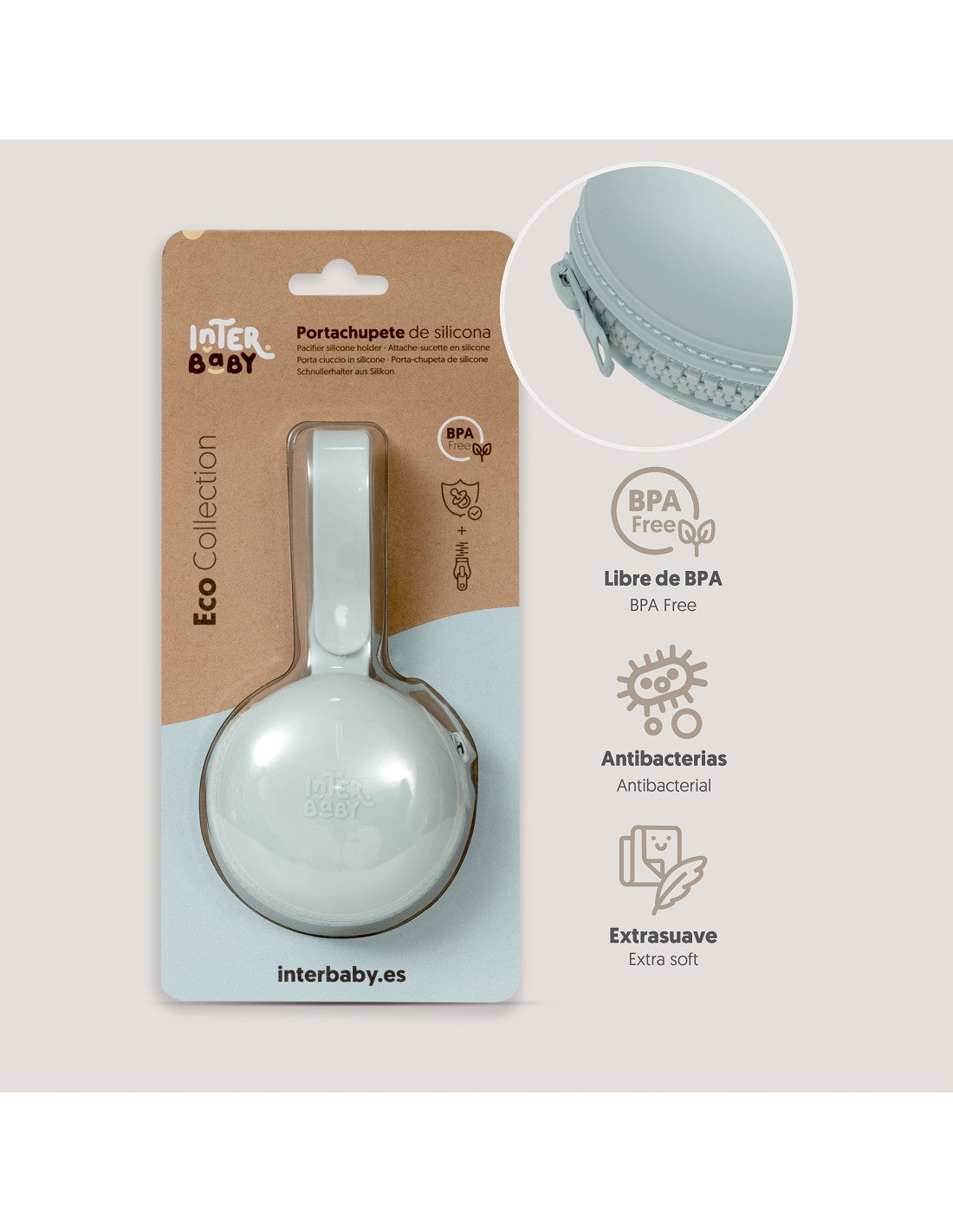PORTACHUPETE DE SILICONA INTERBABY — AZUL