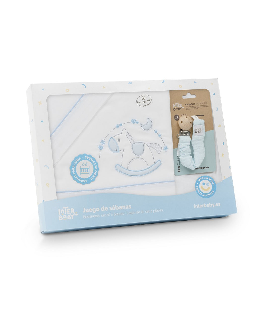 SET DE  SABANAS CUNA CABALLITO+REGALO INTERBABY