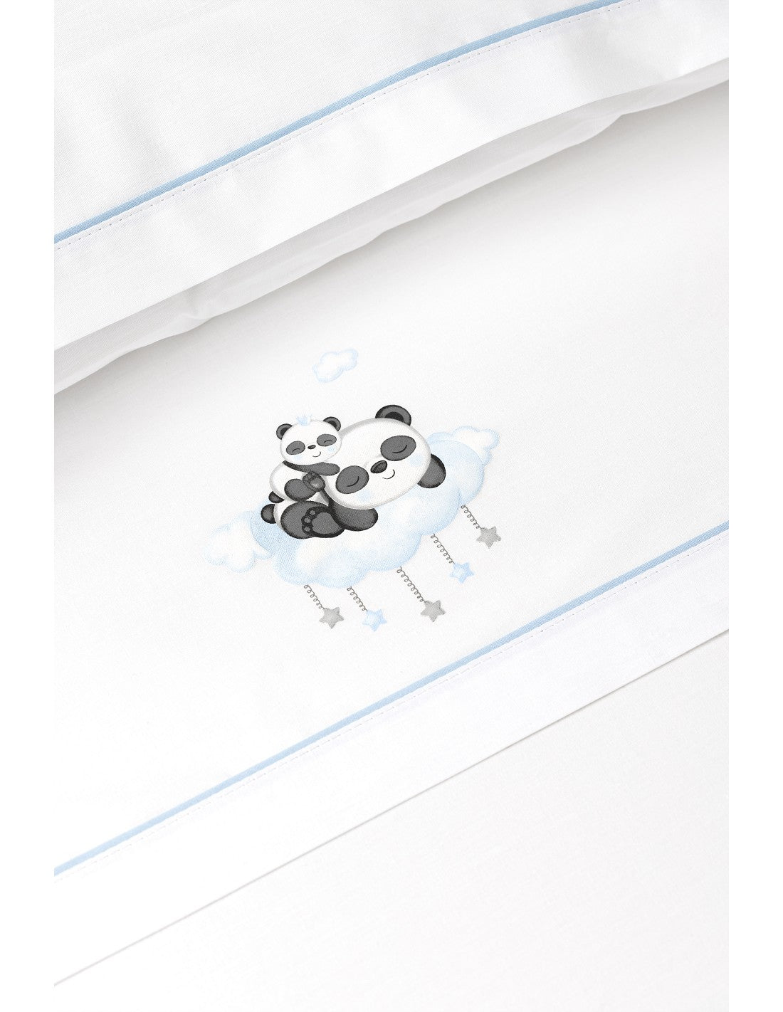 SET DE SABANAS CUNA PANDA NUBE DON ALGODÓN
