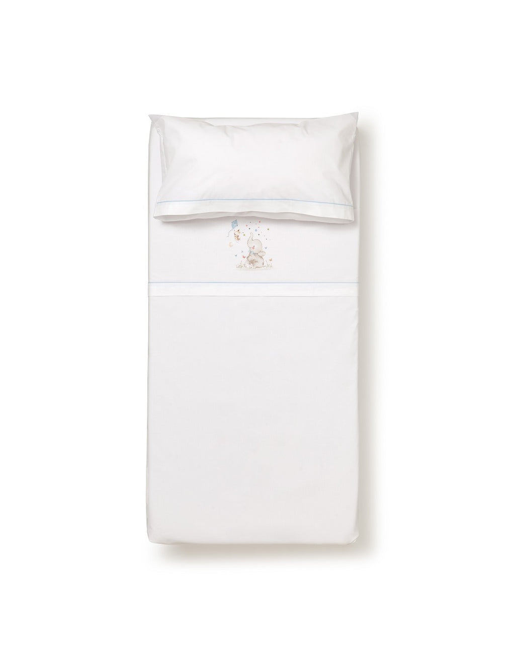 SET DE SABANAS  CUNA ELEFANTE +CHUPETERO INTERBABY