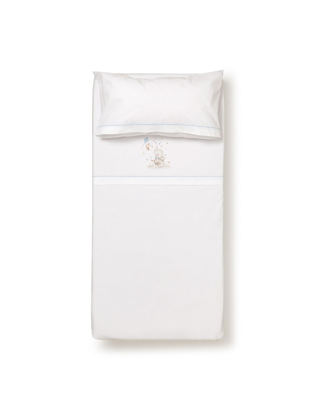 SET DE SABANAS  CUNA ELEFANTE +CHUPETERO INTERBABY