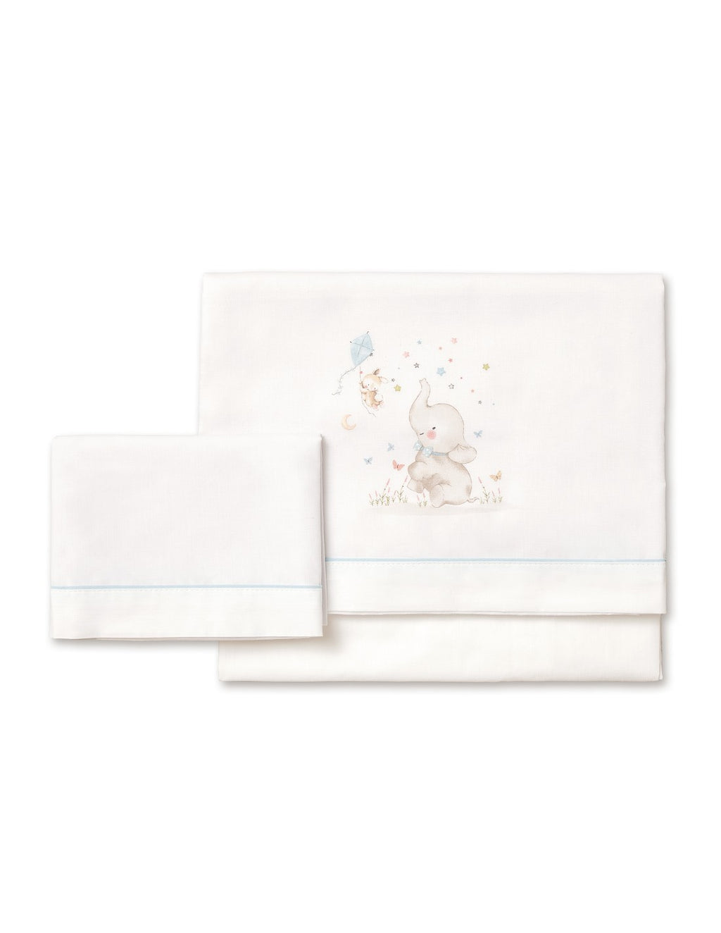 SET DE SABANAS  CUNA ELEFANTE +CHUPETERO INTERBABY