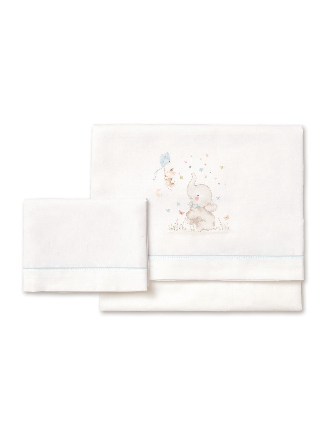 SET DE SABANAS  CUNA ELEFANTE +CHUPETERO INTERBABY