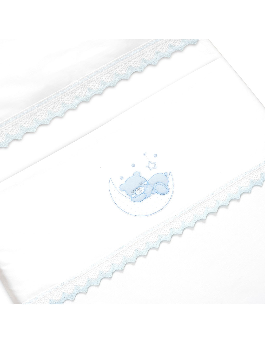 SET  DE SABANAS CUNA OSO LUNA GUIPUR DON ALGODON +REGALO