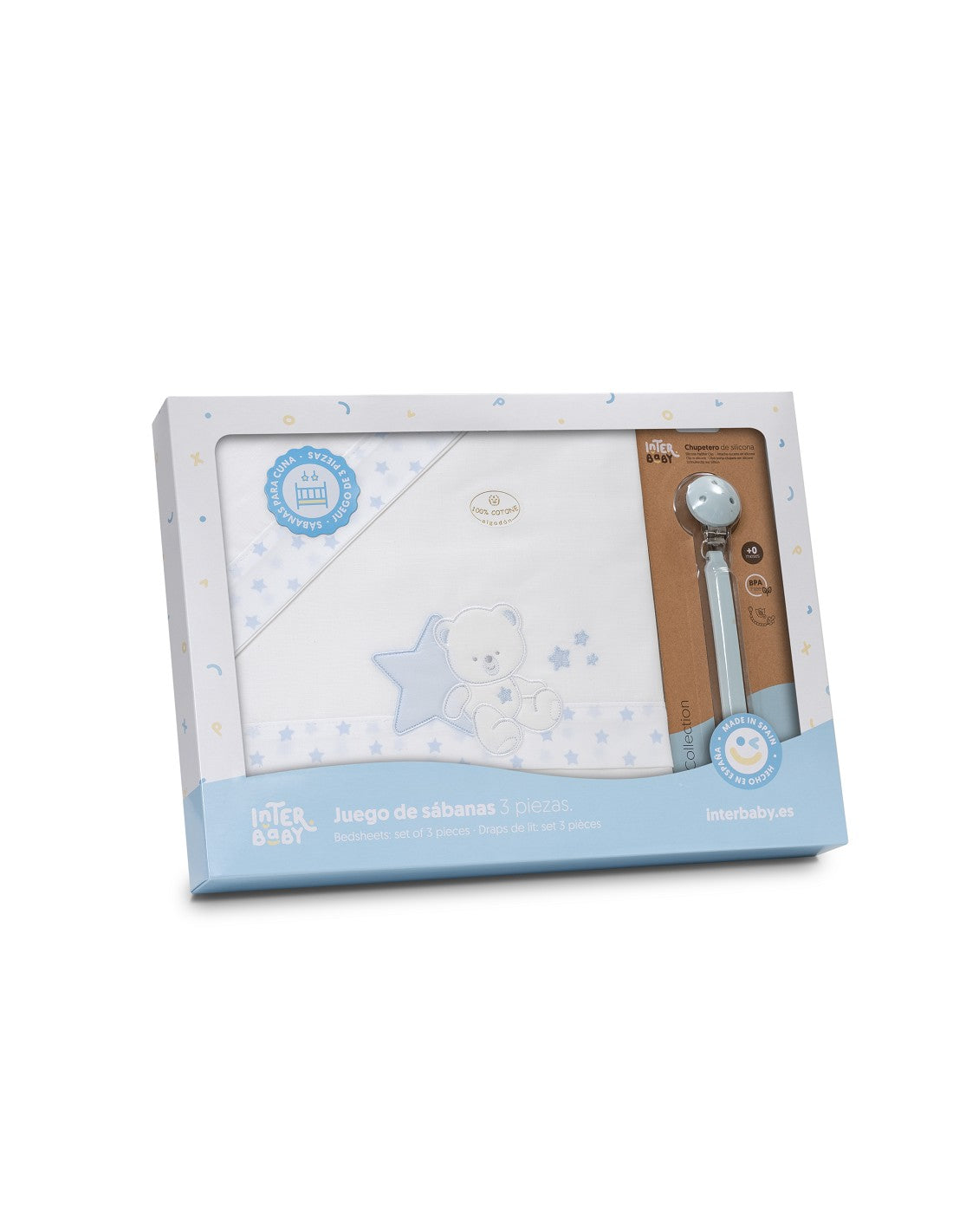 SET DE SABANAS CUNA COLECCIÓN OSITO SENTADO INTERBABY