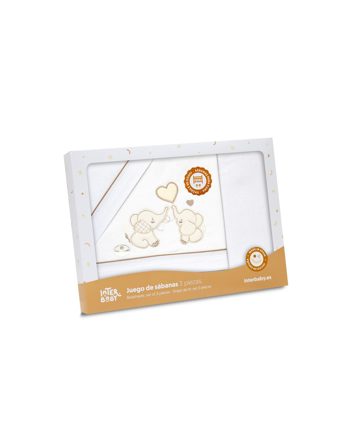 SET DE SABANAS MINICUNA PAREJA ELEFANTES INTERBABY
