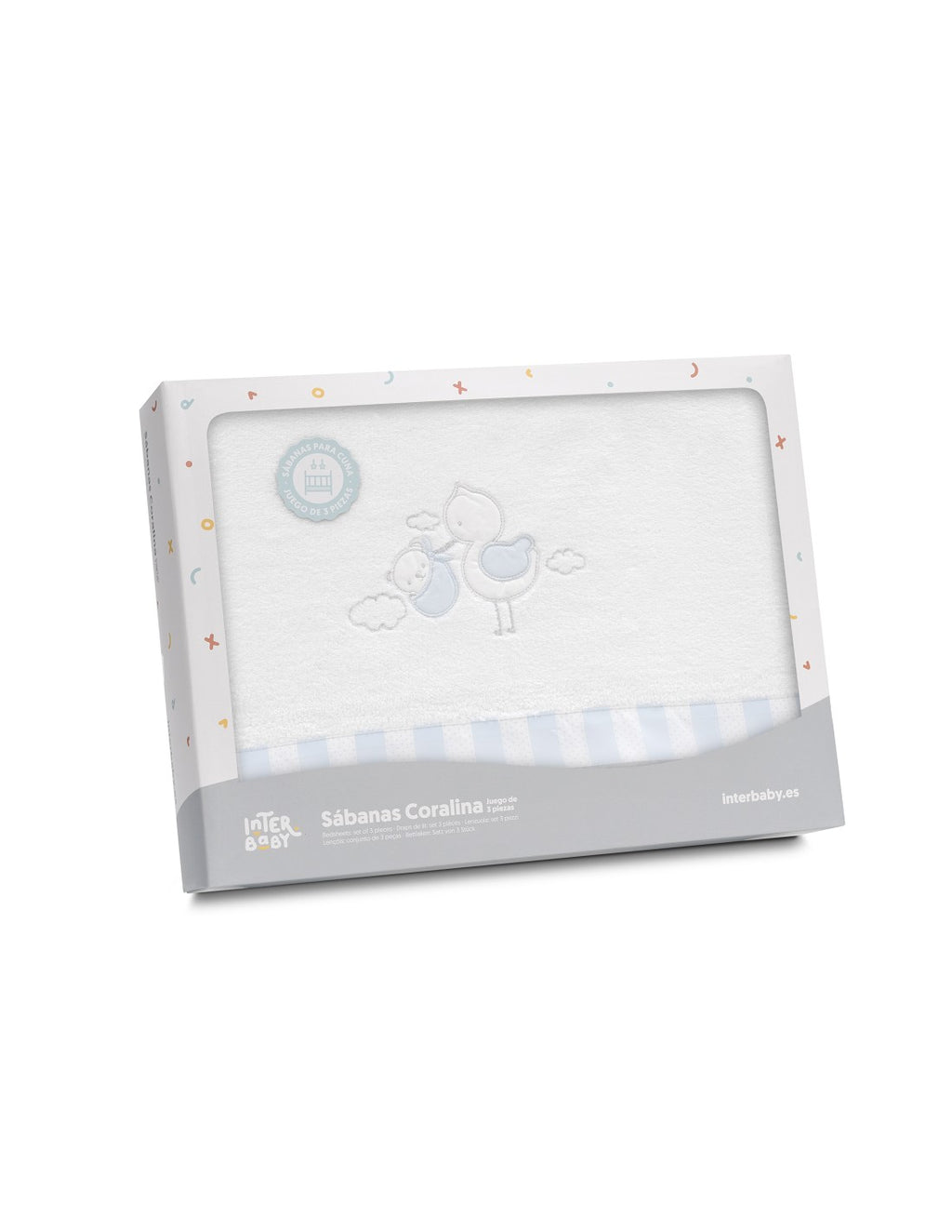 SET SABANAS CUNA CORALINA CIGUEÑA OSO INTERBABY