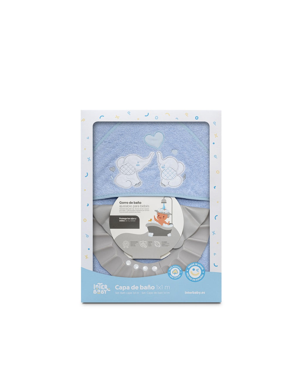 CAPA DE BAÑO Y GORRO  ELEFANTES INTERBABY