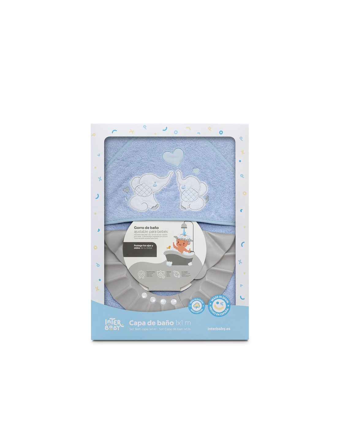 CAPA DE BAÑO Y GORRO  ELEFANTES INTERBABY