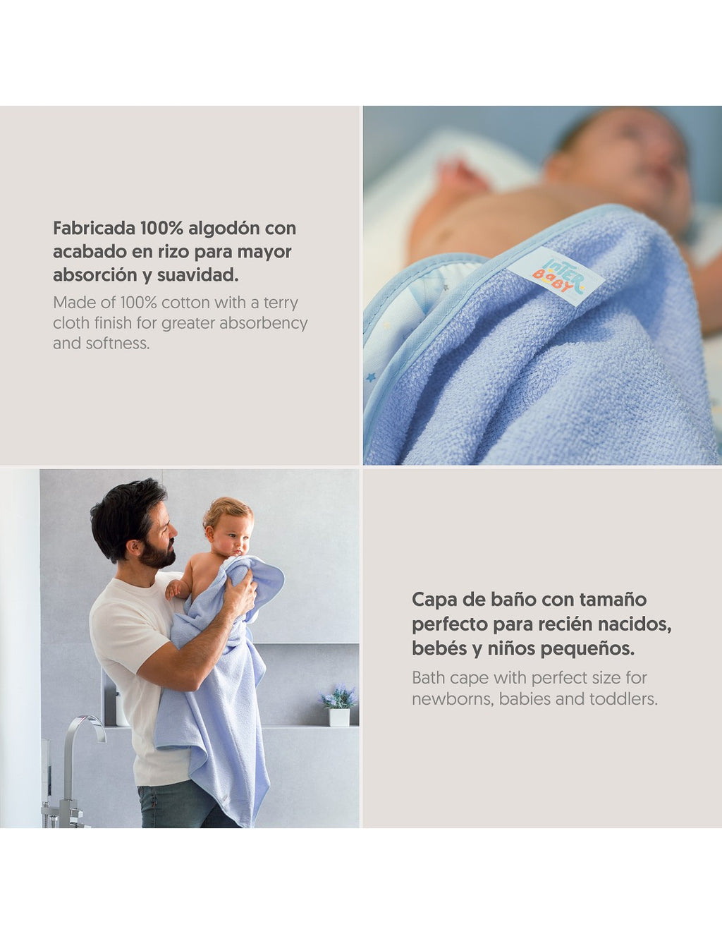 CAPA DE BAÑO Y GORRO  ELEFANTES INTERBABY