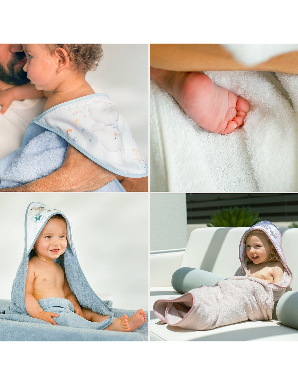 CAPA DE BAÑO Y GORRO  ELEFANTES INTERBABY