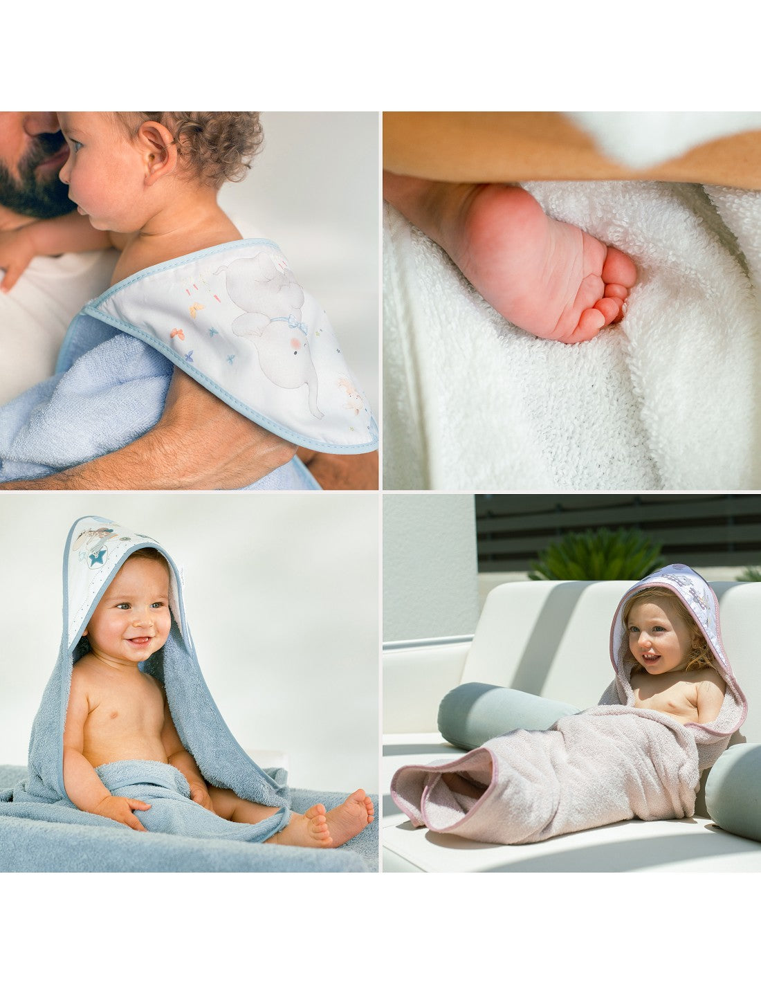 CAPA DE BAÑO Y GORRO  ELEFANTES INTERBABY