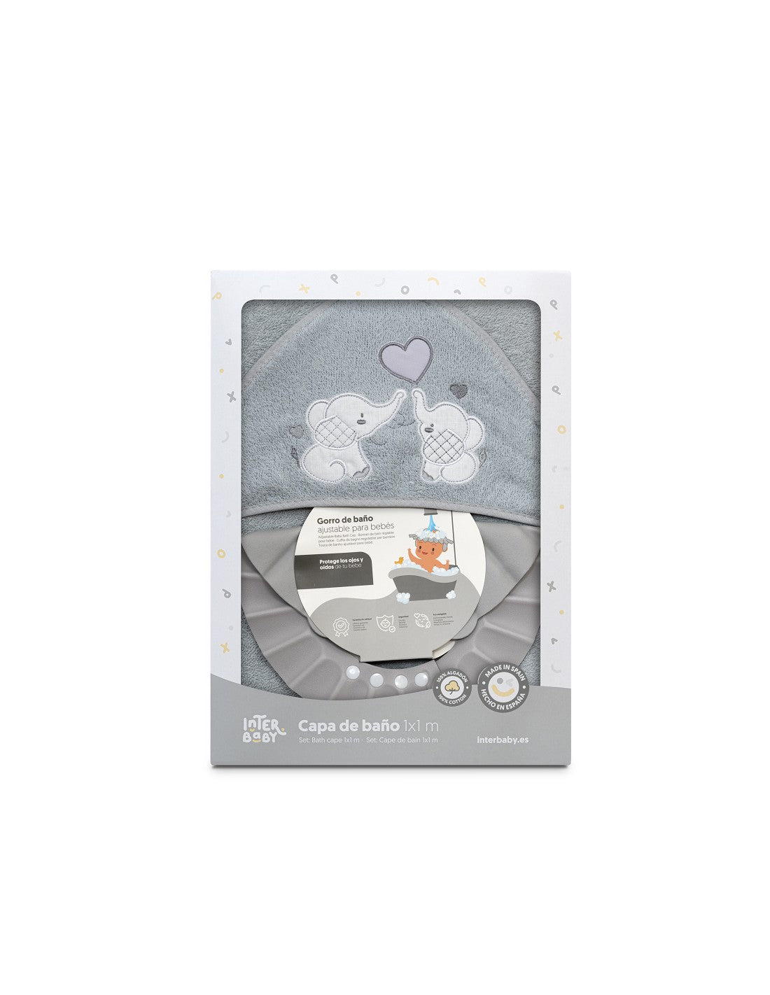 CAPA DE BAÑO Y GORRO  ELEFANTES INTERBABY