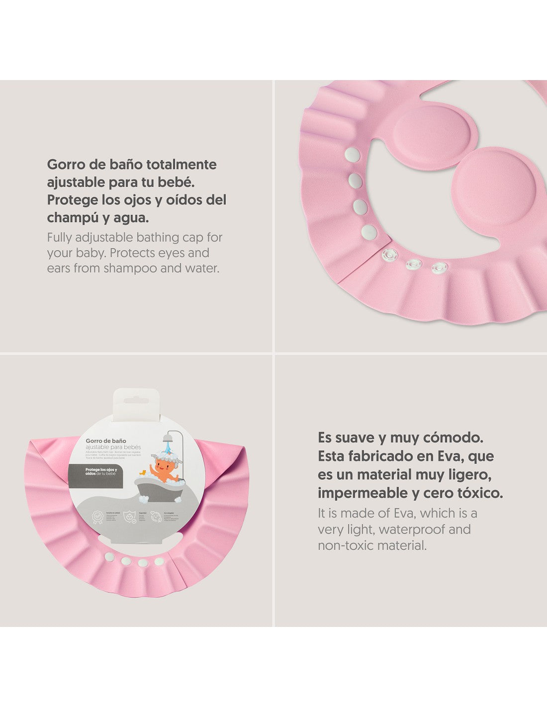 CAPA DE BAÑO Y GORRO  ELEFANTES INTERBABY