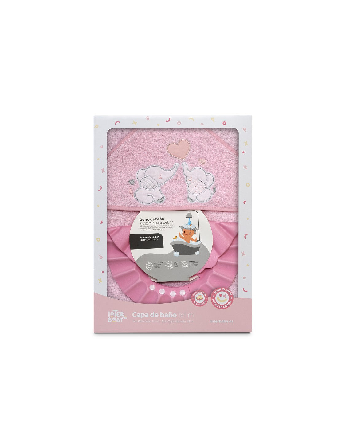 CAPA DE BAÑO Y GORRO  ELEFANTES INTERBABY