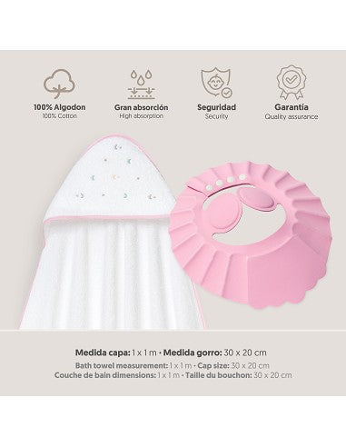 CAPA DE BAÑO Y GORRO ESTRELLAS LUNA INTERBABY