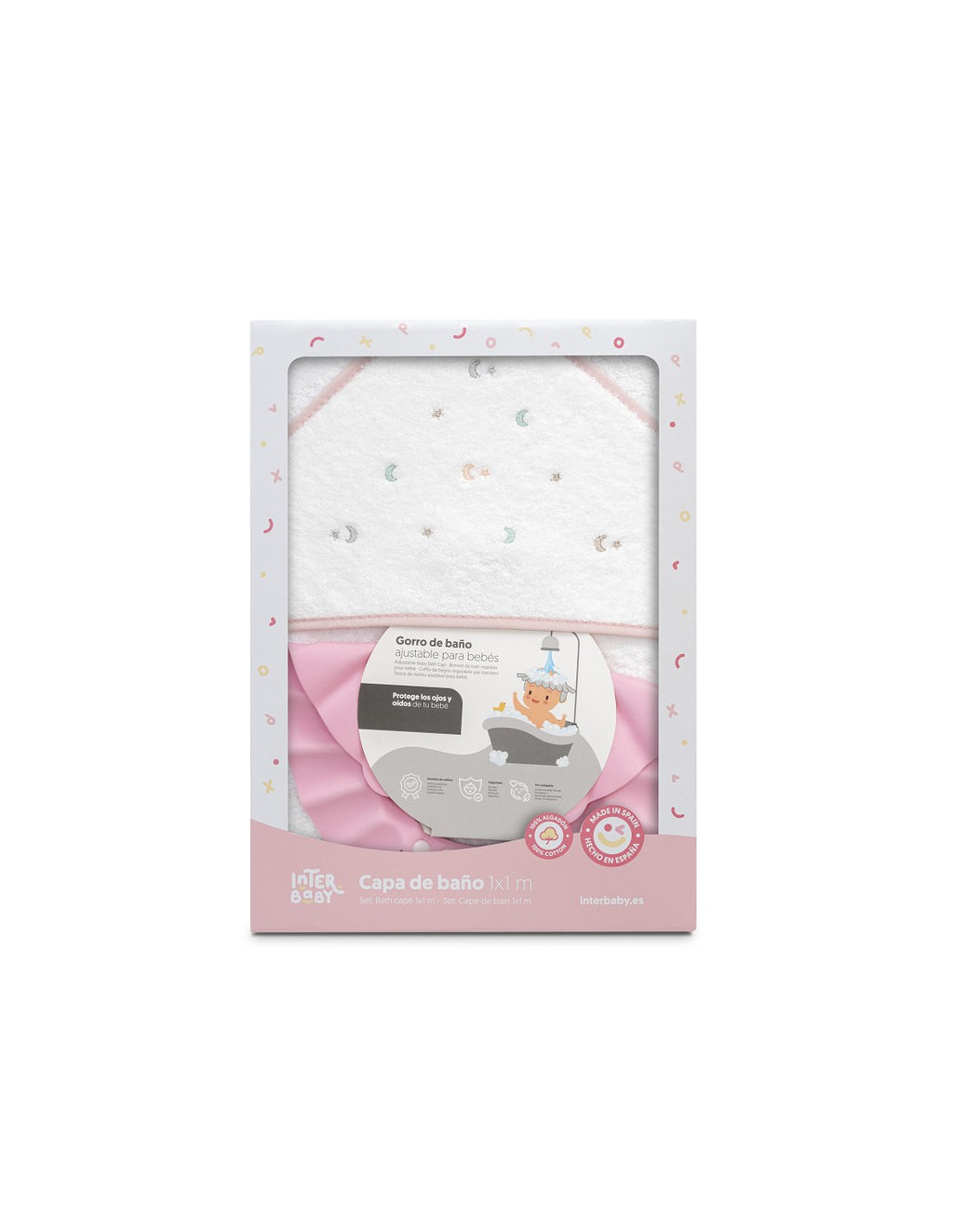 CAPA DE BAÑO Y GORRO ESTRELLAS LUNA INTERBABY
