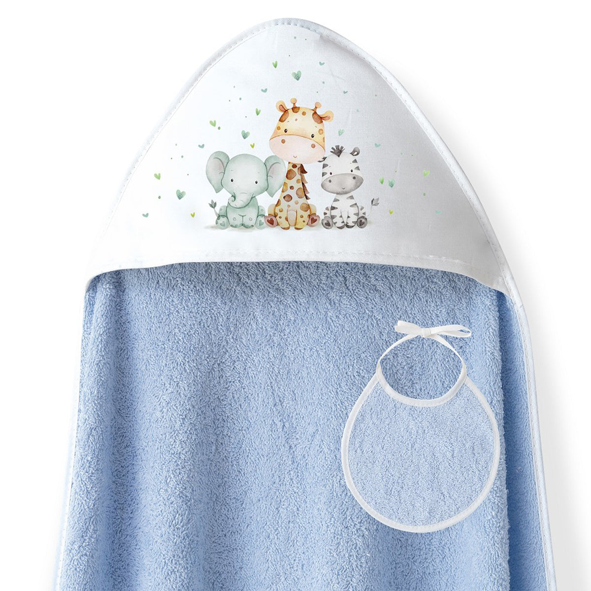 CAPA DE BAÑO Y BABERO JIRAFA ELEFANTE INTERBABY