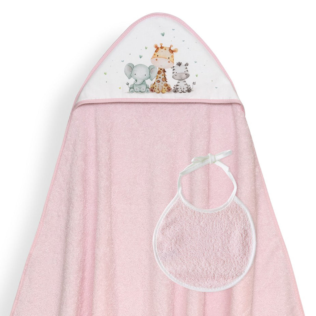 CAPA DE BAÑO Y BABERO JIRAFA ELEFANTE INTERBABY