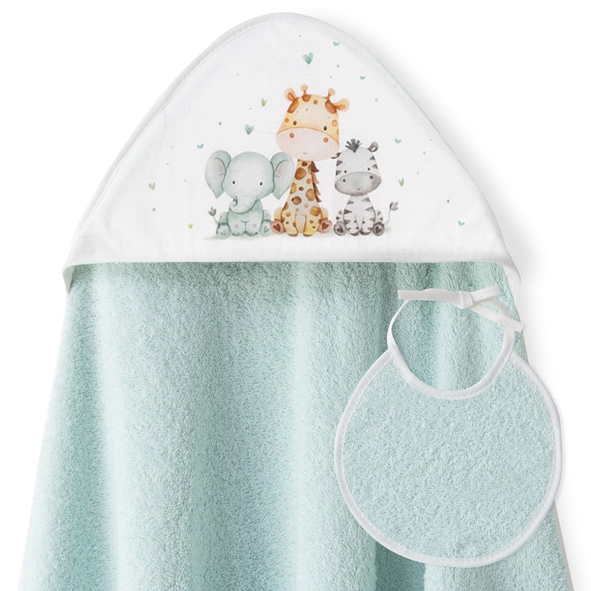 CAPA DE BAÑO Y BABERO JIRAFA ELEFANTE INTERBABY