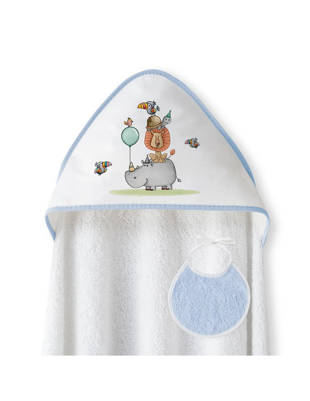 CAPA DE BAÑO Y BABERO RINO LEON. INTERBABY