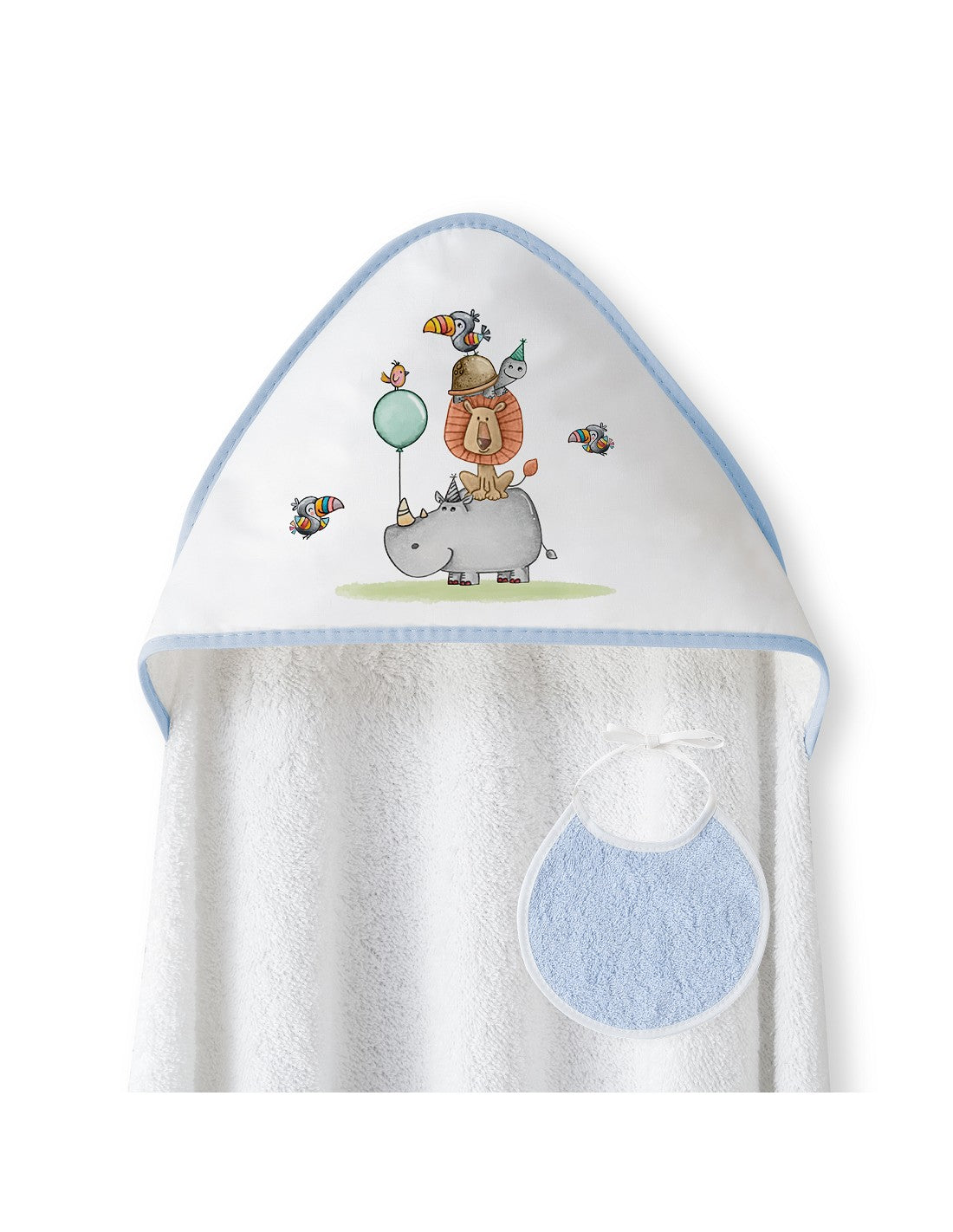 CAPA DE BAÑO Y BABERO RINO LEON. INTERBABY