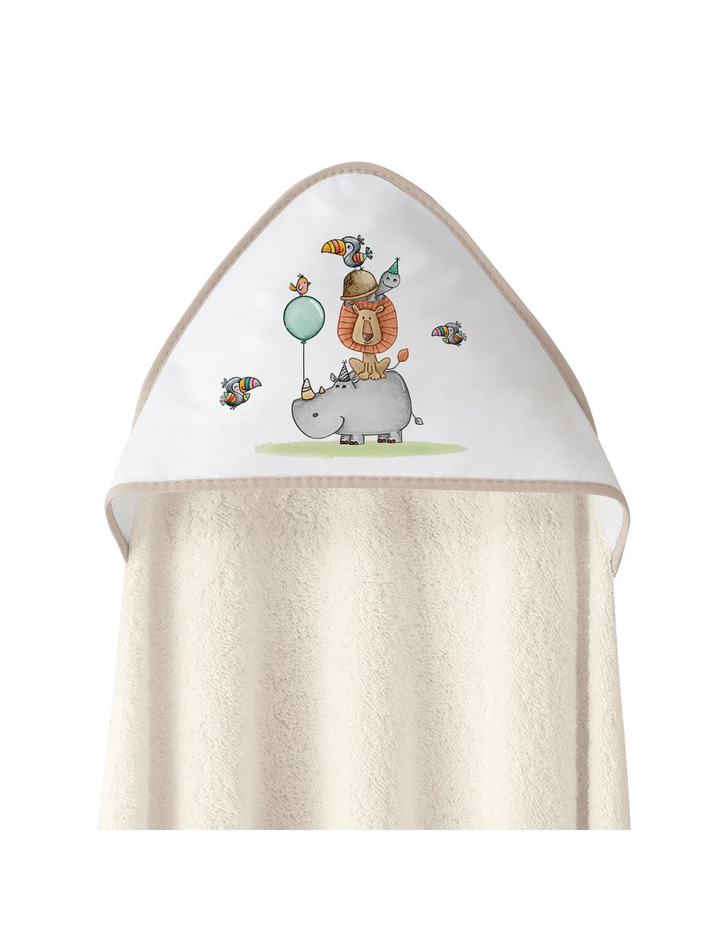 CAPA DE BAÑO Y BABERO RINO LEON. INTERBABY