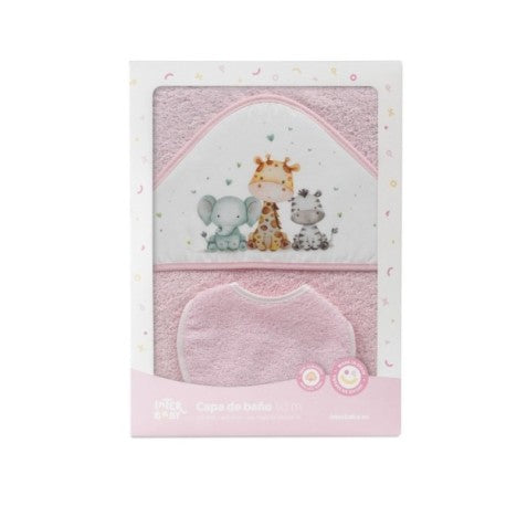 CAPA DE BAÑO Y BABERO JIRAFA ELEFANTE INTERBABY