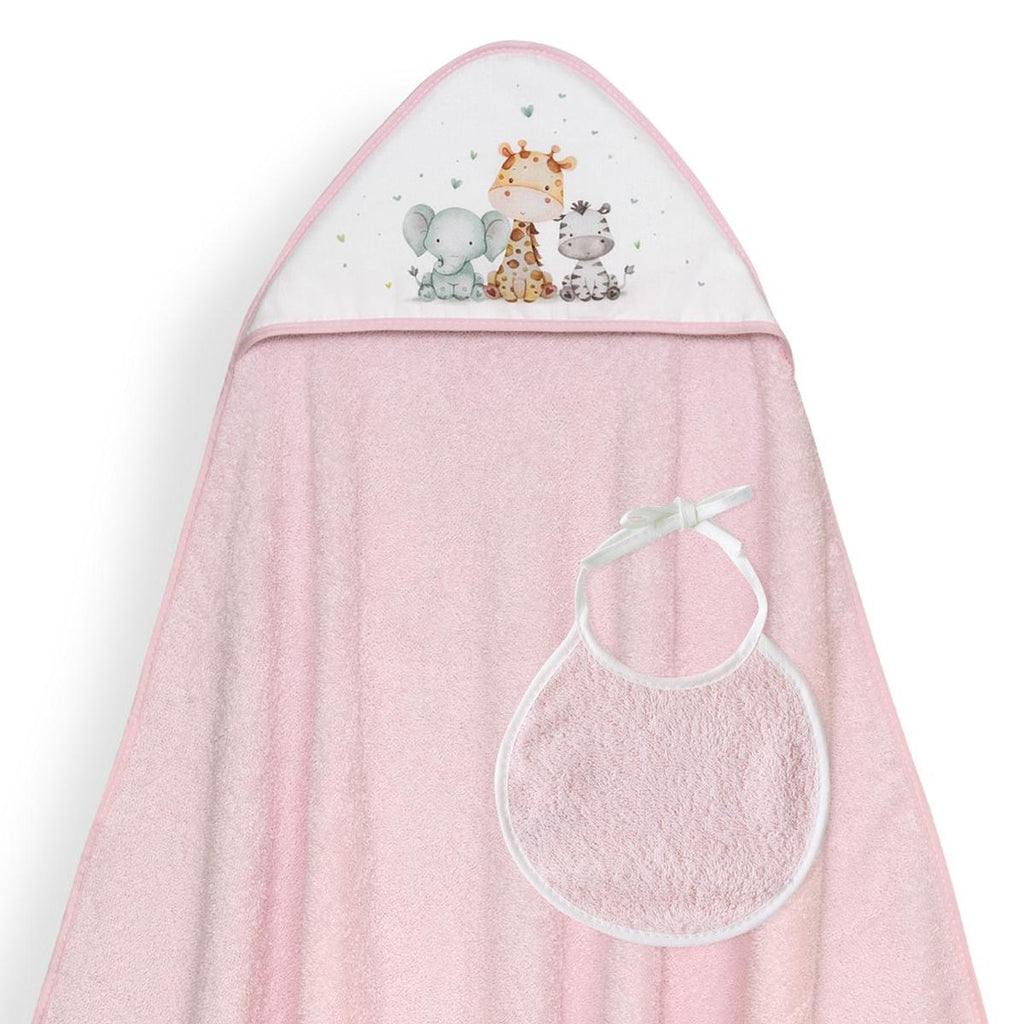 CAPA DE BAÑO Y BABERO JIRAFA ELEFANTE INTERBABY
