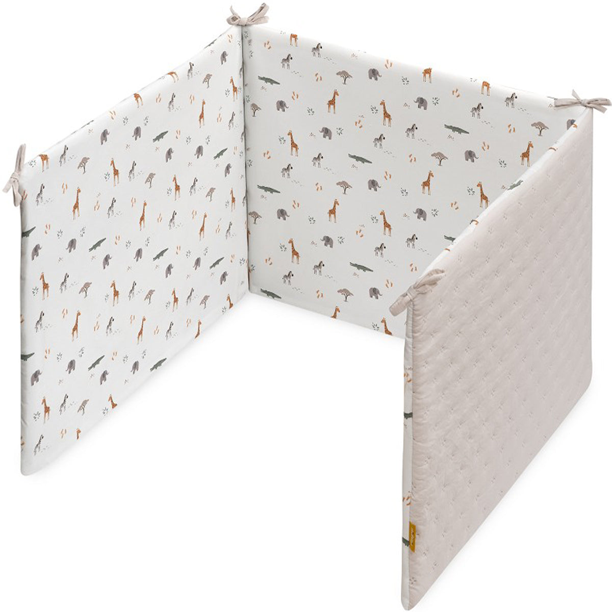 SET DE 2 PIEZAS FUNDA NORDICA Y CHICHONERA REVERSIBLE JIRAFA SAVANNA INTERBABY